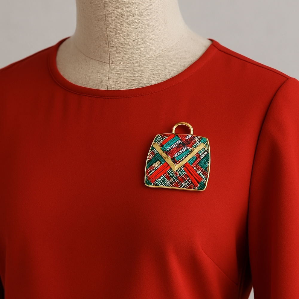 Colorful Purse Brooch